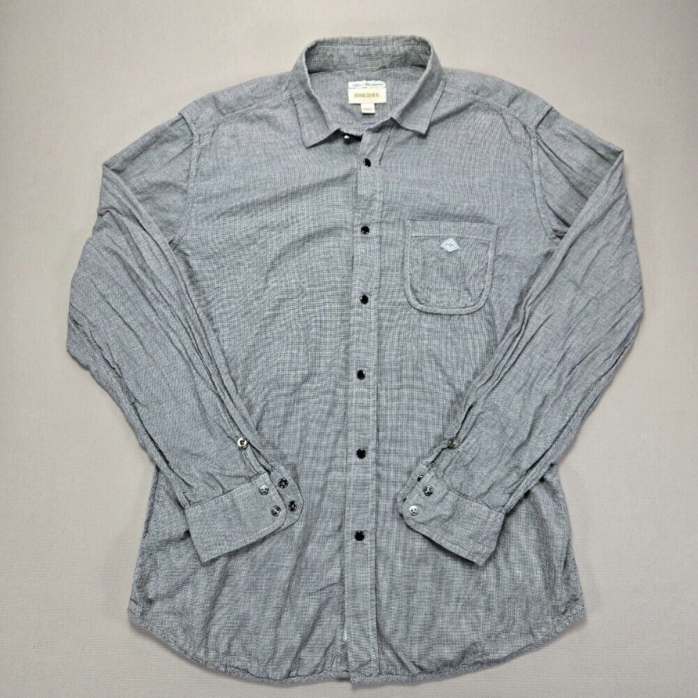 Diesel Button Down Shirt Long Sleeve Casual Dress Shirt Mens Medium